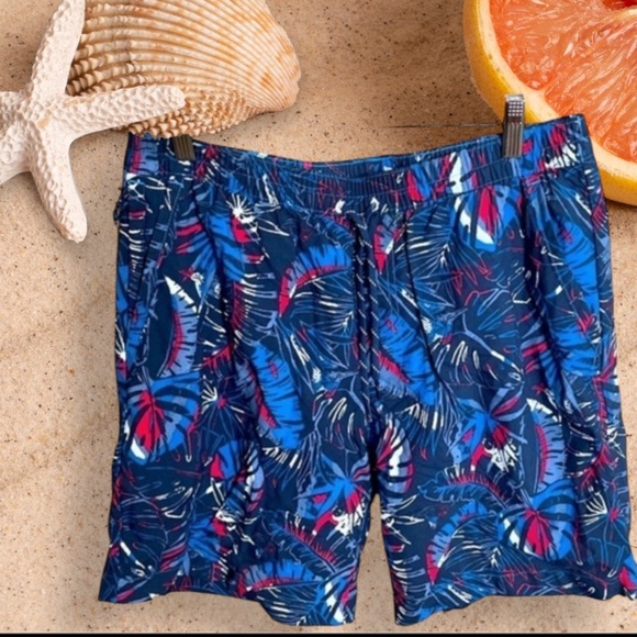 Columbia Swim trunks Men's Summerdry pocket Bright Indigo King Palm Size Medium - Picture 1 of 13